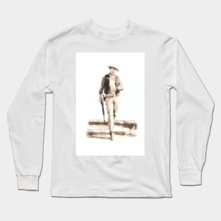 John Wayne watercolor Long Sleeve T-Shirt